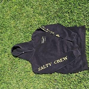 Salty Crew black youth large hooded sweatshirt. Fits about 14/16 youth.
